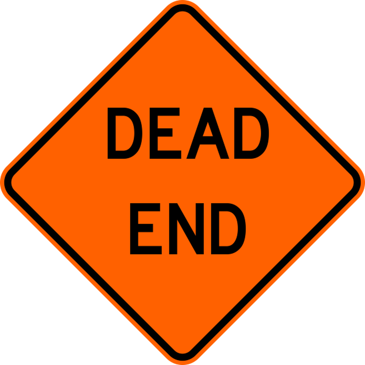 Dead End Warning Trail Sign Orange - Defensive Driving Online Course, HD Png Download PNG with transparent background