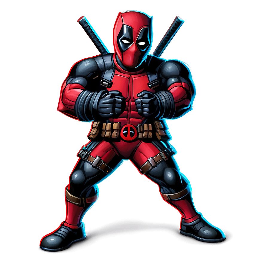 Deadpool In Battle Stance Png Lql75