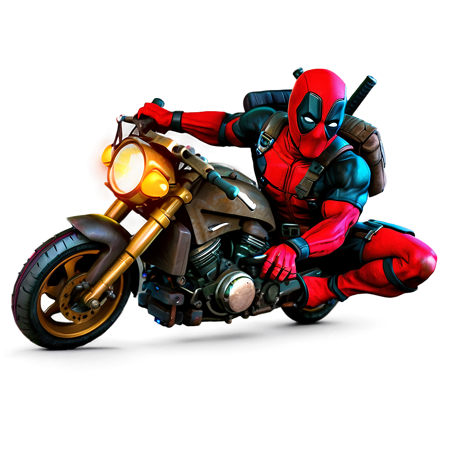 Deadpool On Motorcycle Png 05212024