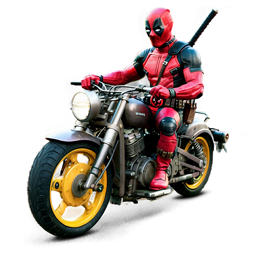 Deadpool On Motorcycle Png Ubh