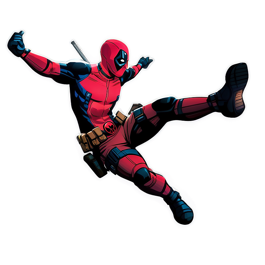 Deadpool Superhero Landing Png 29