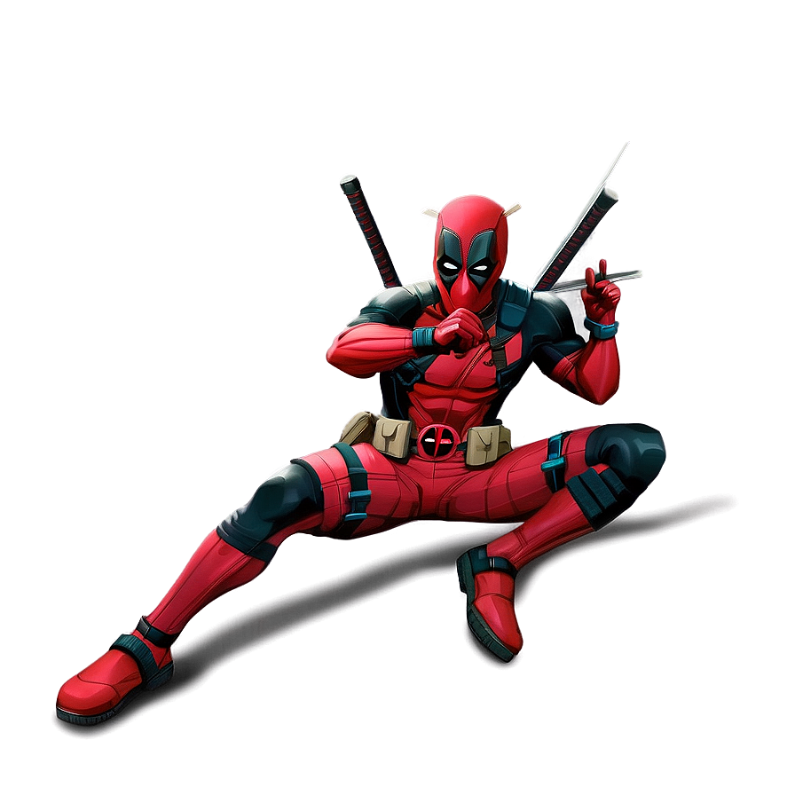 Deadpool With Katanas Png Rjb62