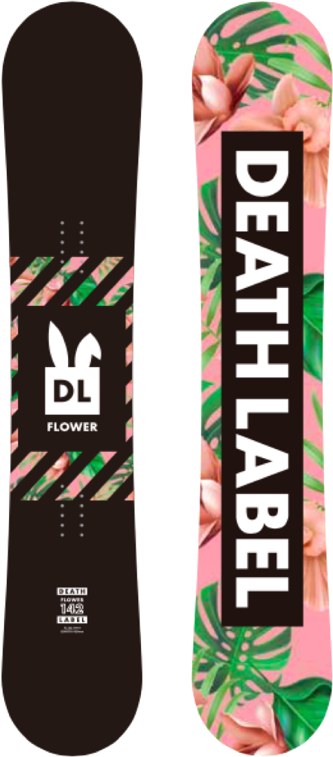 Death Label Flower Snowboard Design PNG with transparent background