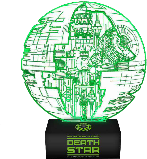 Star Wars Death Star Lampe Mit 3d-effekt - Planos De La Estrella De La Muerte, HD Png Download PNG with transparent background