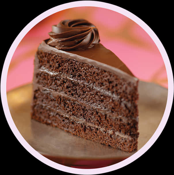 Decadent Chocolate Cake Slice PNG with transparent background