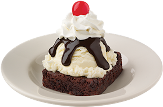 Walnut Brownie Fudge Sundae - Brownie Sundae Clipart, HD Png Download PNG with transparent background