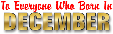 December Birthday Greeting PNG with transparent background