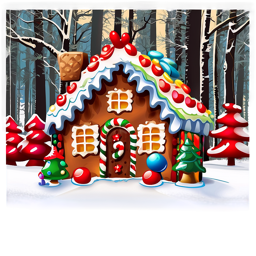 December Gingerbread House Png Boi73