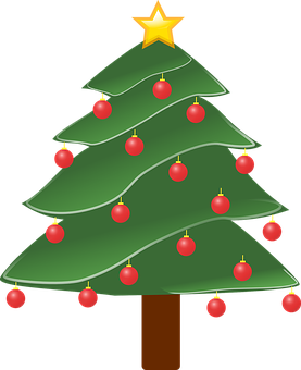 Decorated Christmas Tree Cartoon