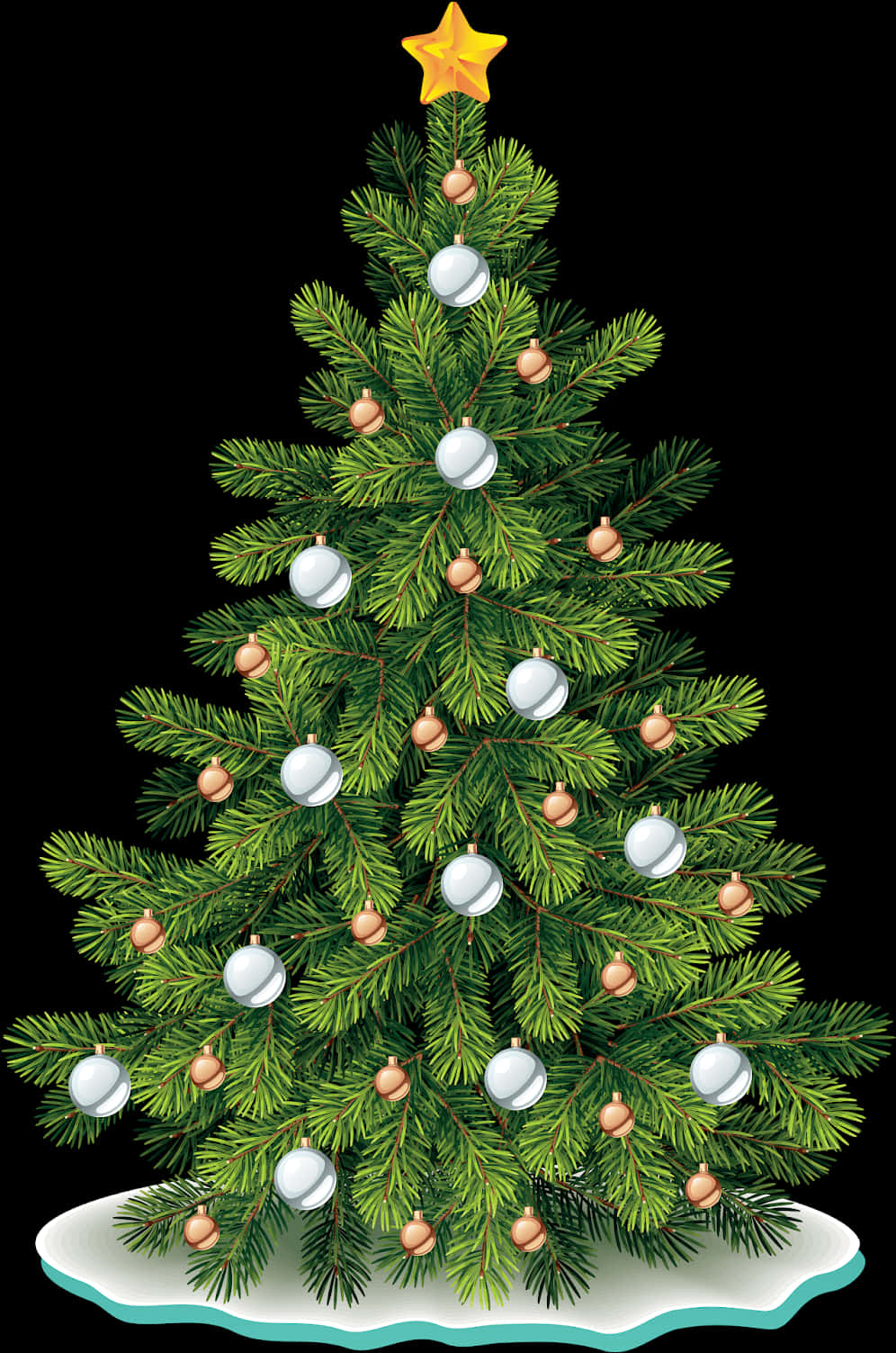 Decorated Christmas Tree Illustration