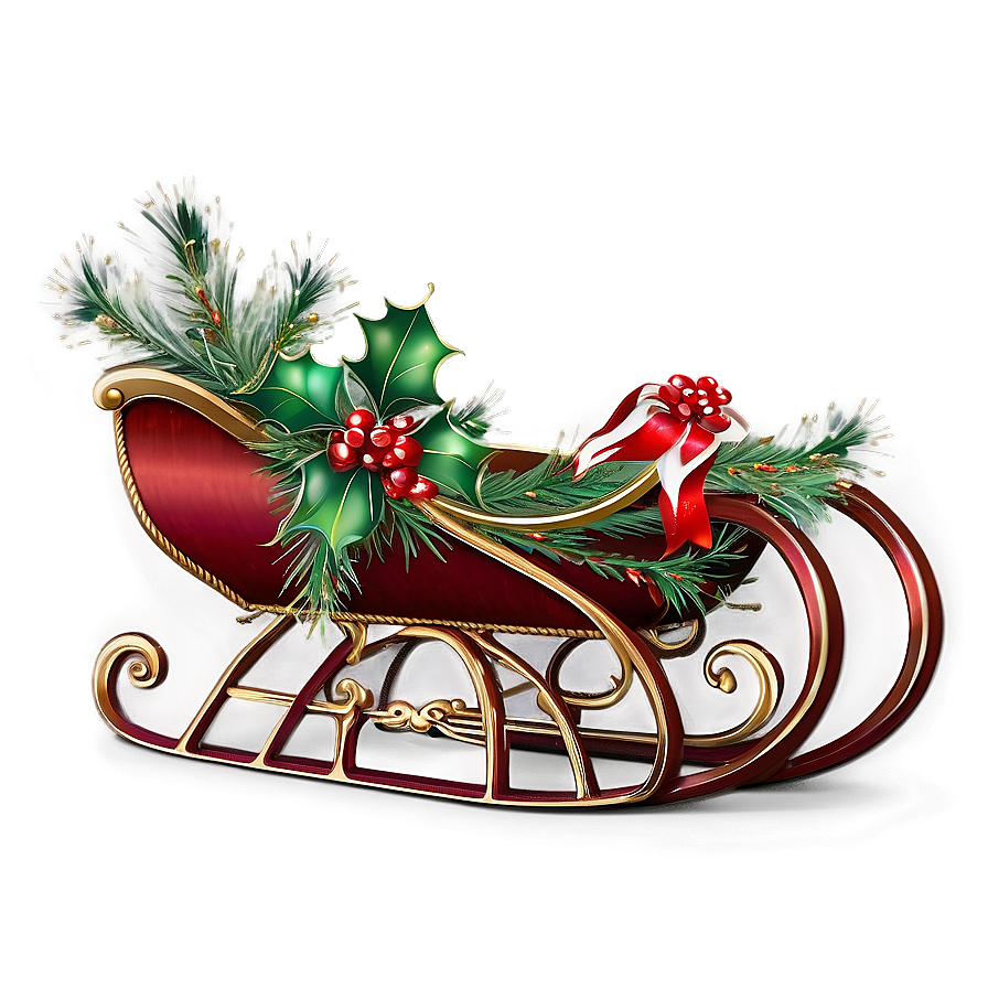 Decorated Holiday Sleigh Png 06292024