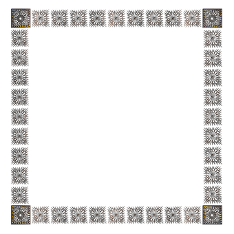 Decorative Black Gold Frame Pattern PNG with transparent background