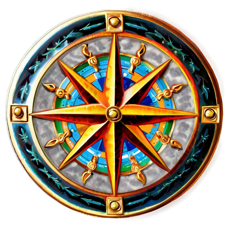 Decorative Compass Rose Art Png 90