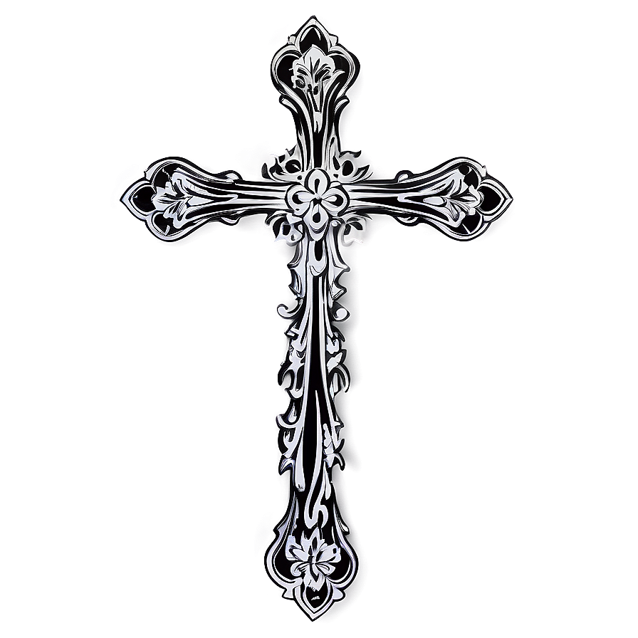 Decorative Cross Outline Png Grd38