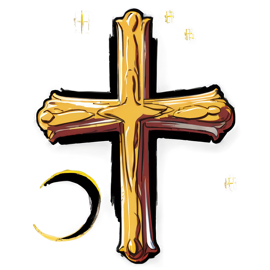 Decorative Cross Sketch Png Dtg9