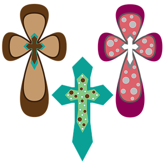 Decorative Crosses Vector Illustration PNG with transparent background