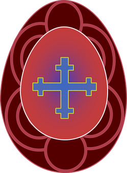 Decorative Easter Eggwith Cross PNG with transparent background