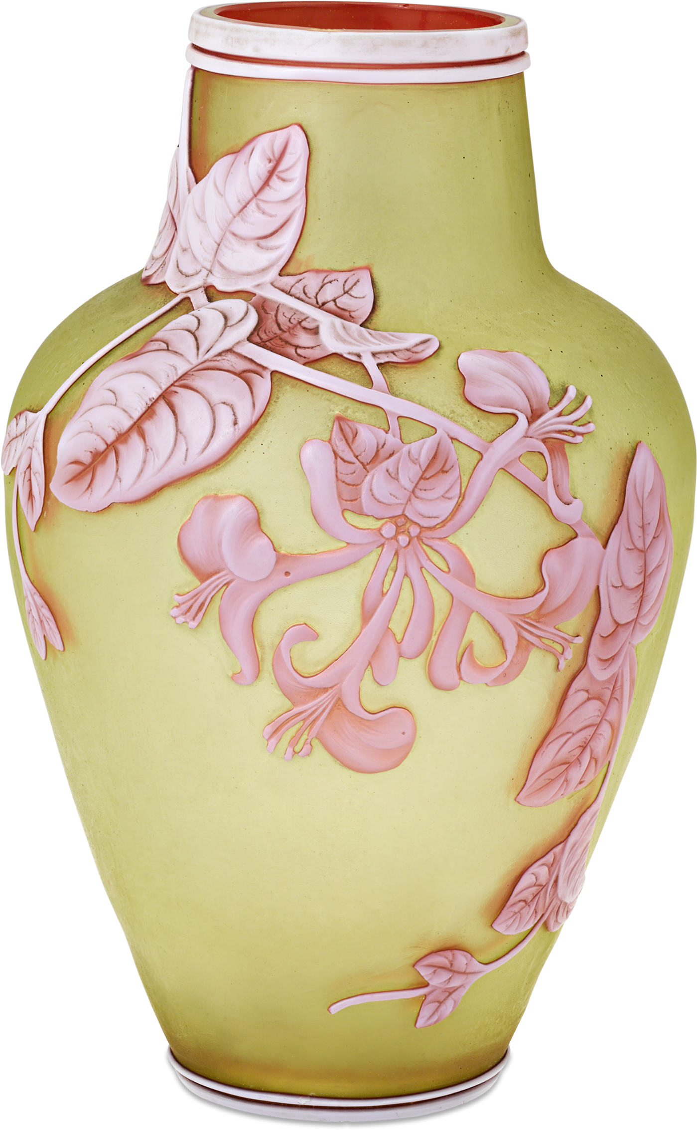 English Yellow Cameo Glass Vase - Vase, HD Png Download PNG with transparent background