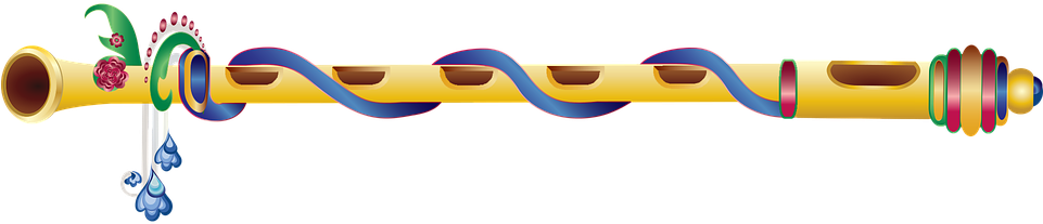 Decorative Flute Design PNG with transparent background