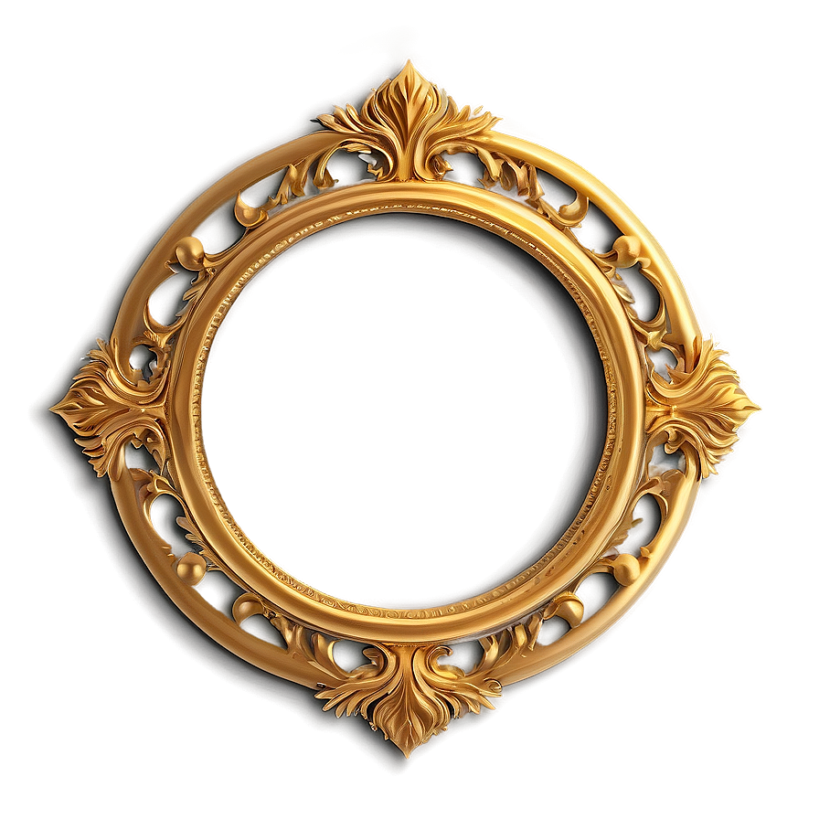 Decorative Gold Circle Frame Png 06262024