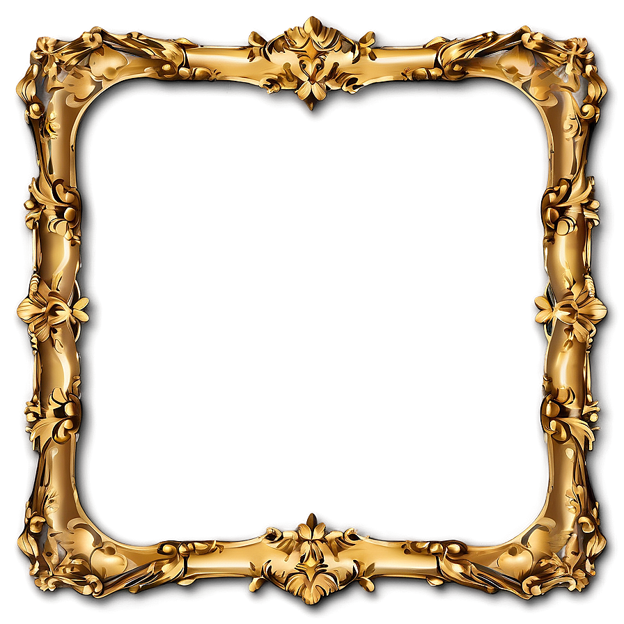 Decorative Gold Frame PNG   05042024 PNG with transparent background