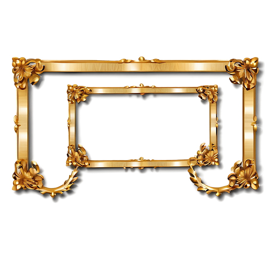Decorative Gold Frame PNG   qny54 PNG with transparent background