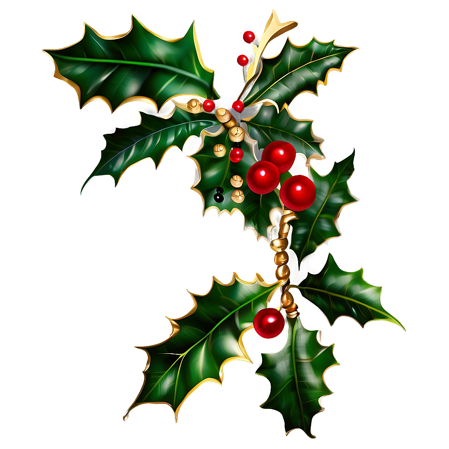 Decorative Holly Png 05252024