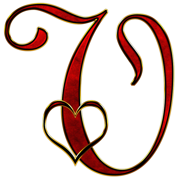 Decorative Letter Dwith Heart