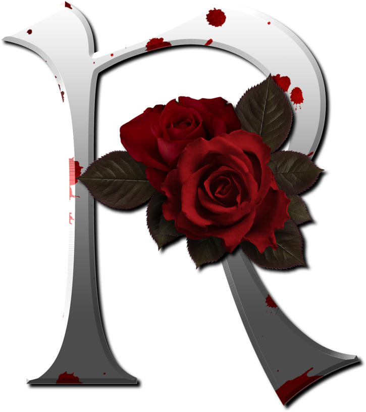 Decorative Letter Rwith Roses