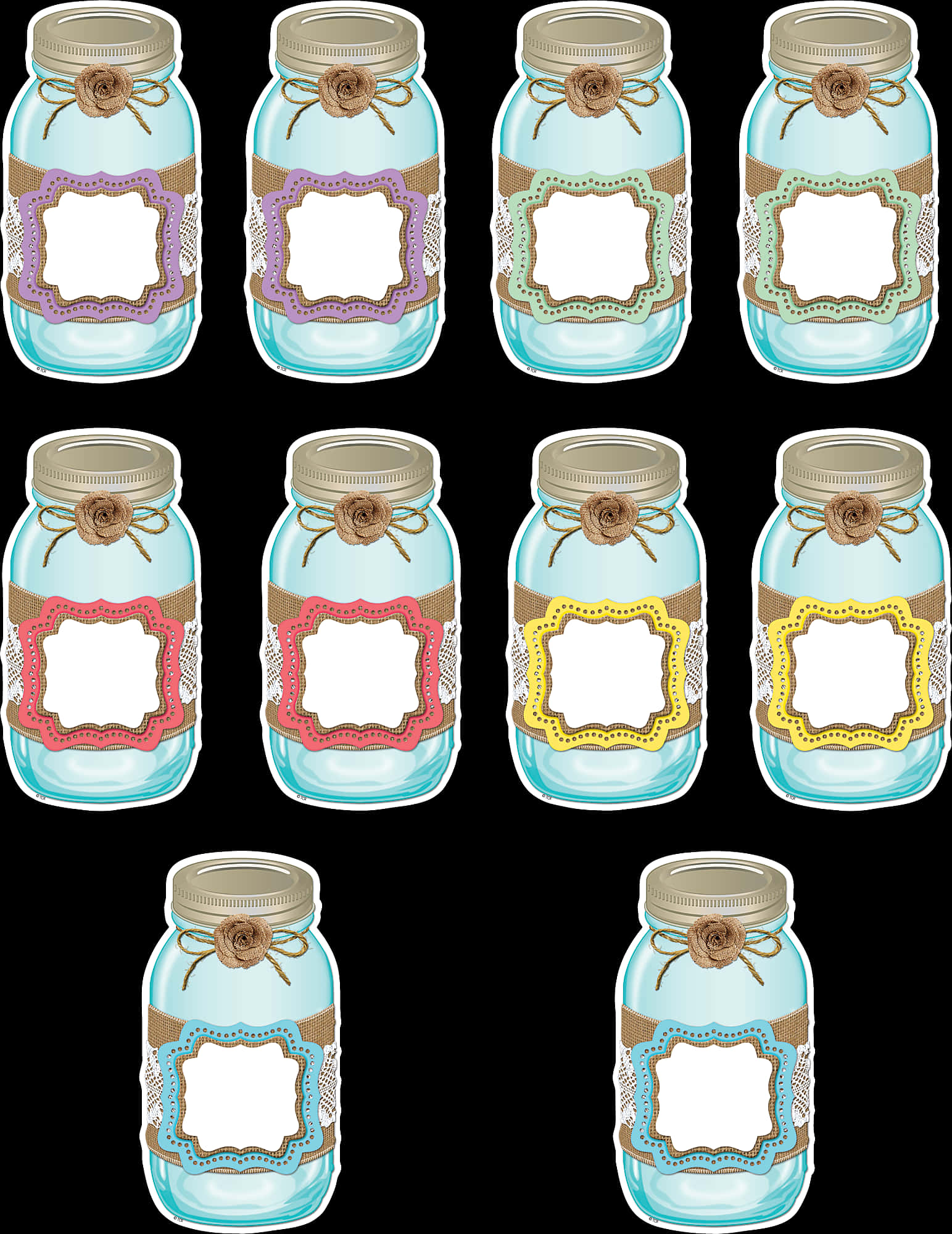 Shabby Chic Mason Jars Accents, HD Png Download PNG with transparent background