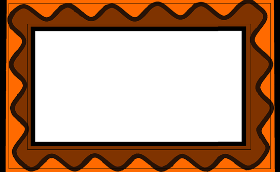 Decorative Orange Frame PNG with transparent background