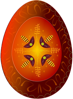 Decorative Painted Easter Egg PNG with transparent background