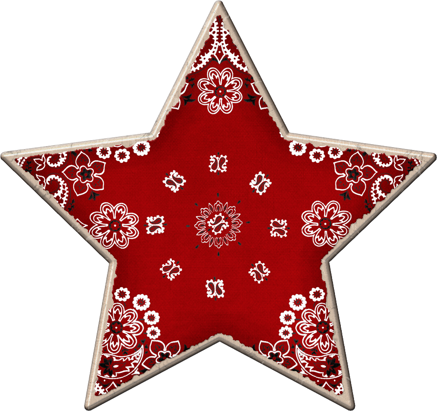 Decorative Red Floral Star Pattern