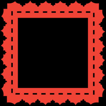 Decorative Red Square Frame PNG with transparent background