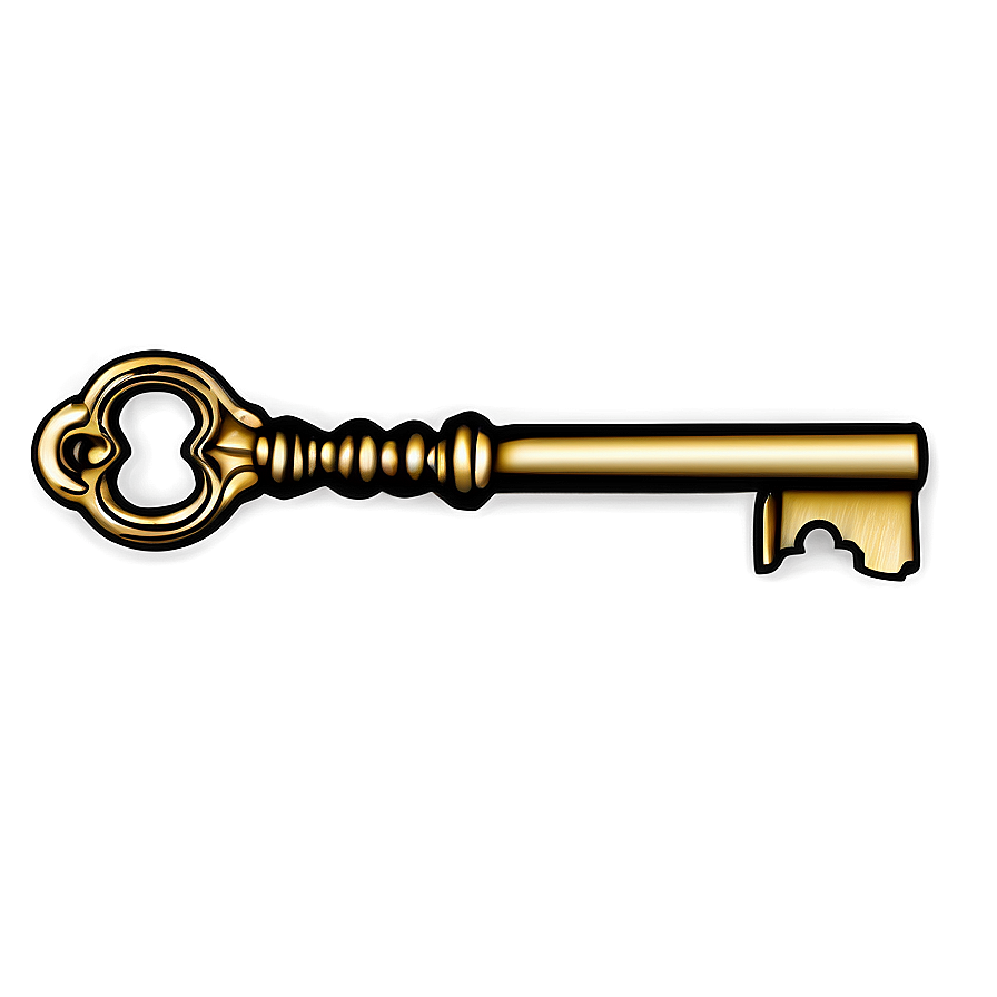 Decorative Skeleton Key Outline Png Pwo78