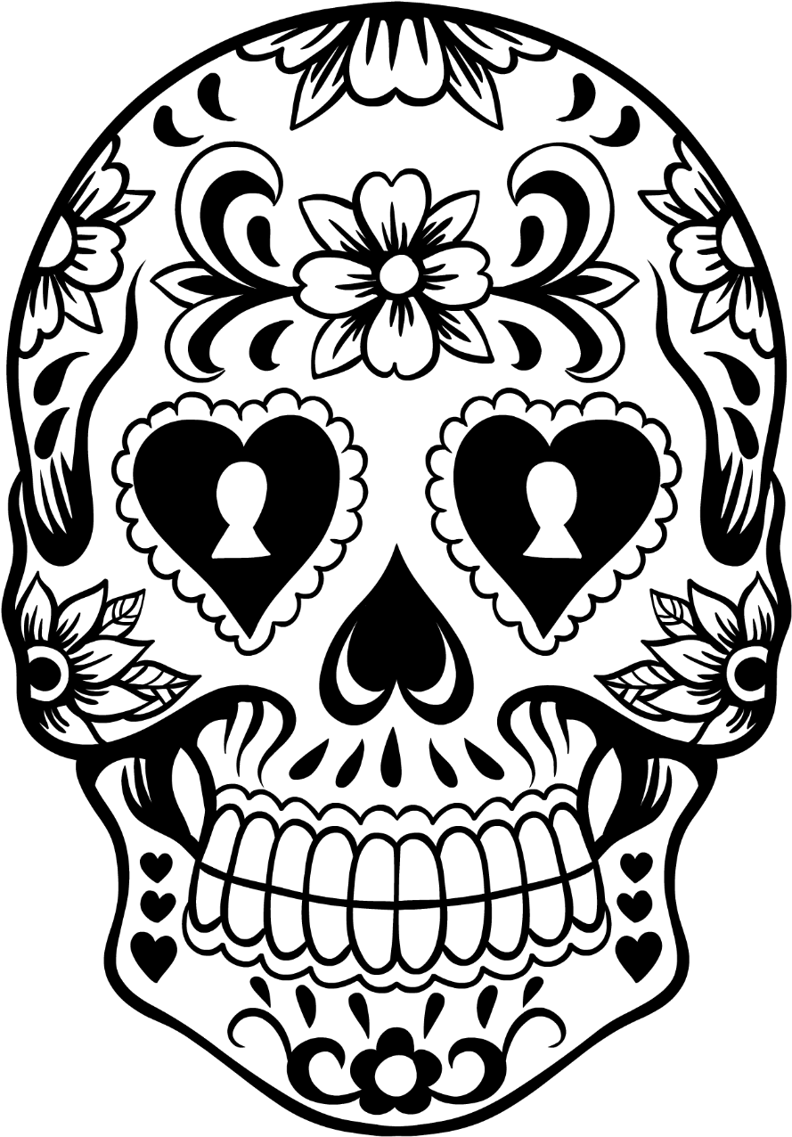 Decorative_ Sugar_ Skull_ Vector_ Art