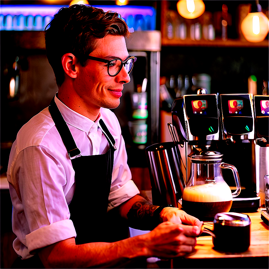 Dedicated Barista At Work Png Qkw69