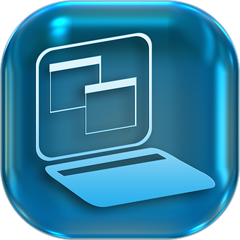 Deep Blue Overlap Layers Icon PNG with transparent background