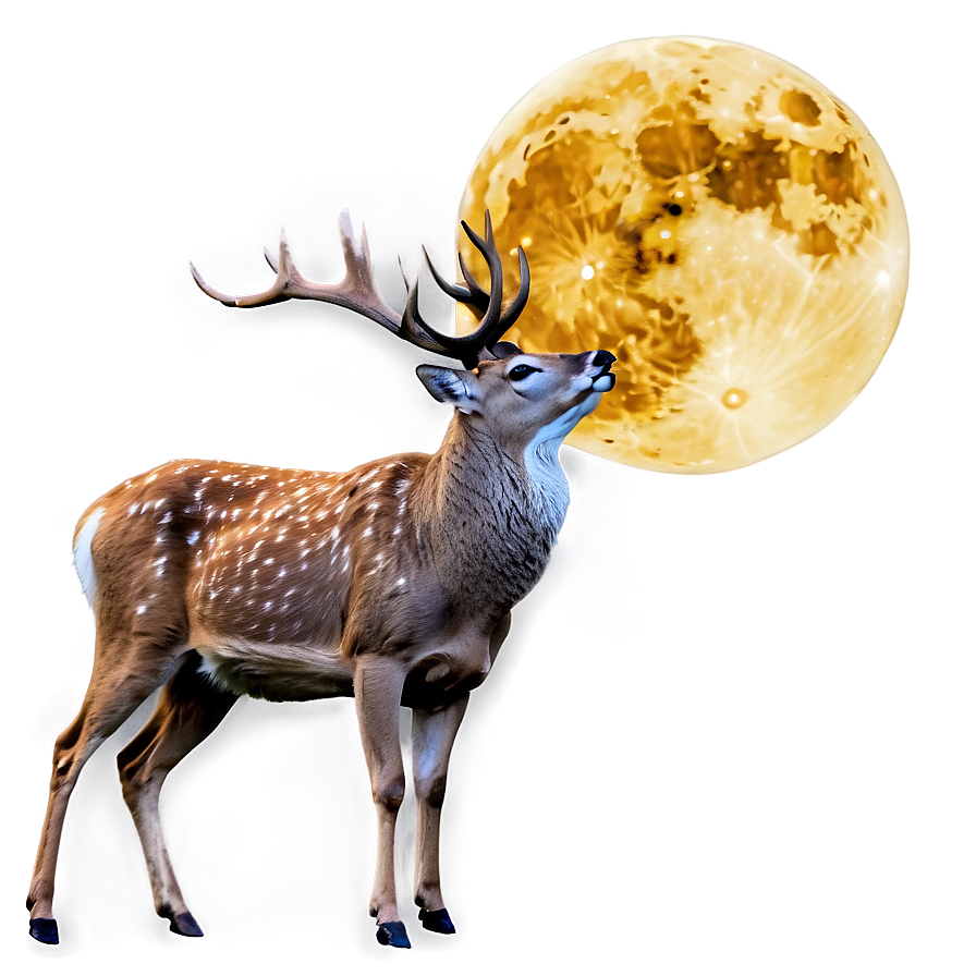 Deer And Moon Night Png 05062024