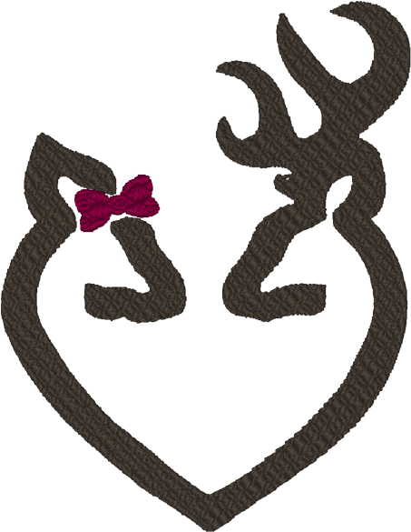 Deer Silhouette Heart Shape