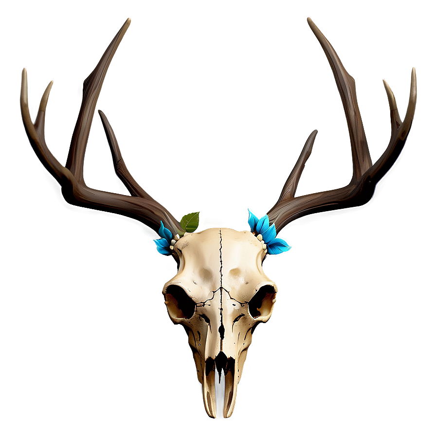 Deer Skull With Nature Elements Png Rbi49