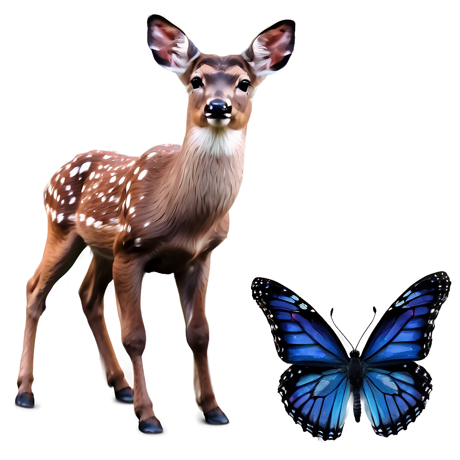 Deer With Butterfly Png 05062024