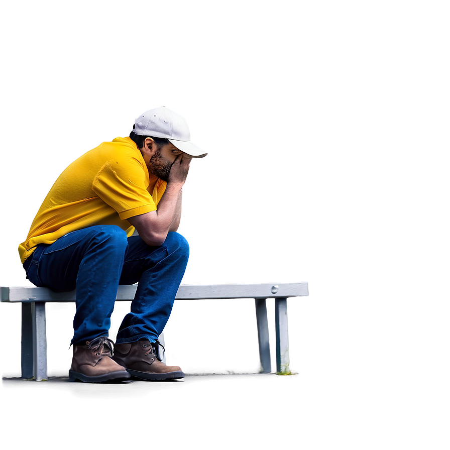 Dejected Man Sitting Alone PNG 06122024 PNG with transparent background