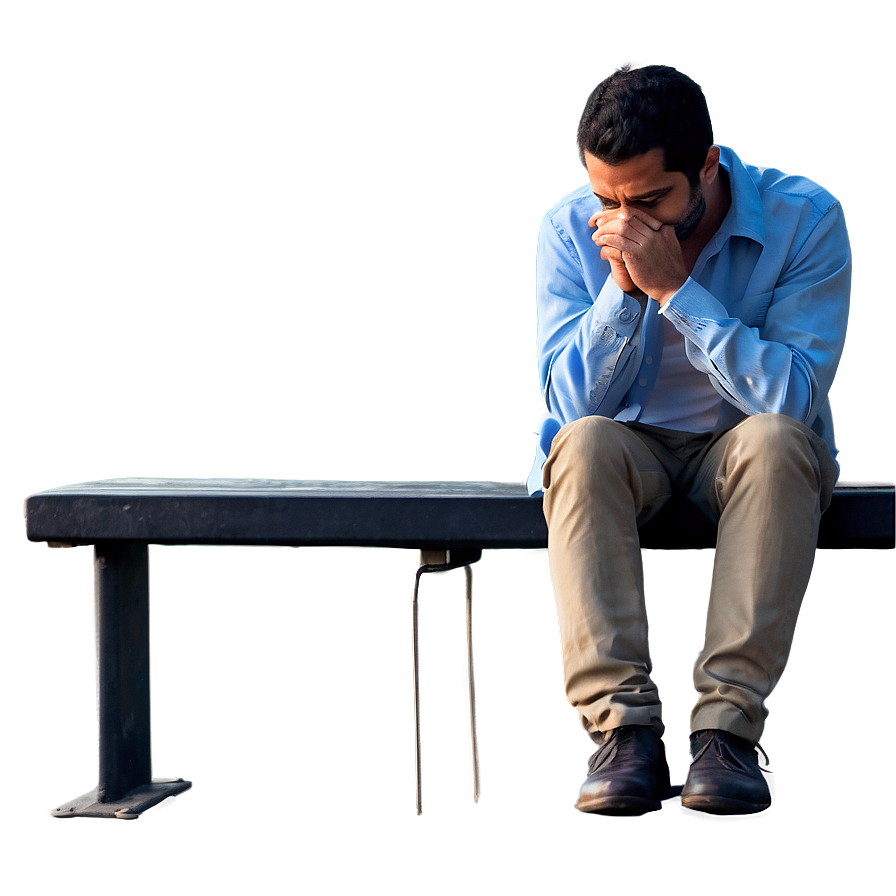 Dejected Man Sitting Alone PNG tjy PNG with transparent background