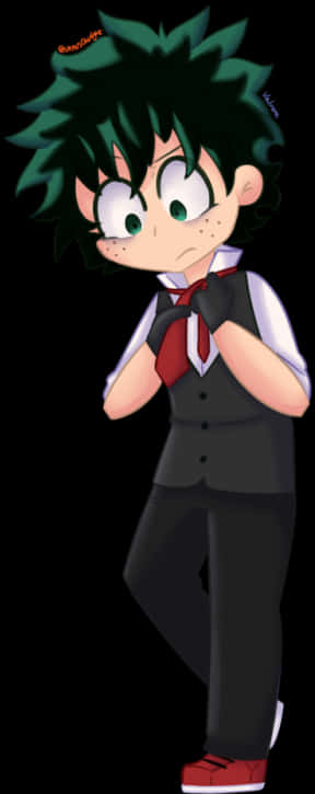 Deku_ Animated_ Character_ Formal_ Attire