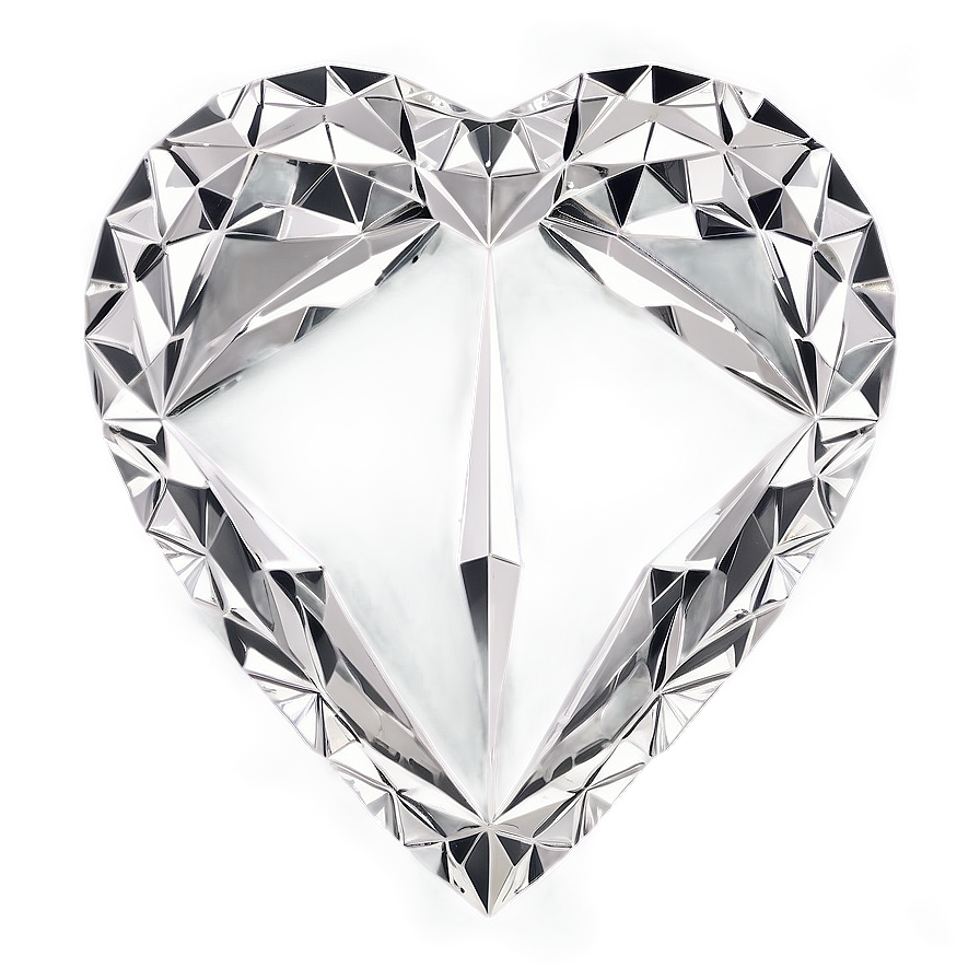 Delicate Diamond Heart Sketch Png 10