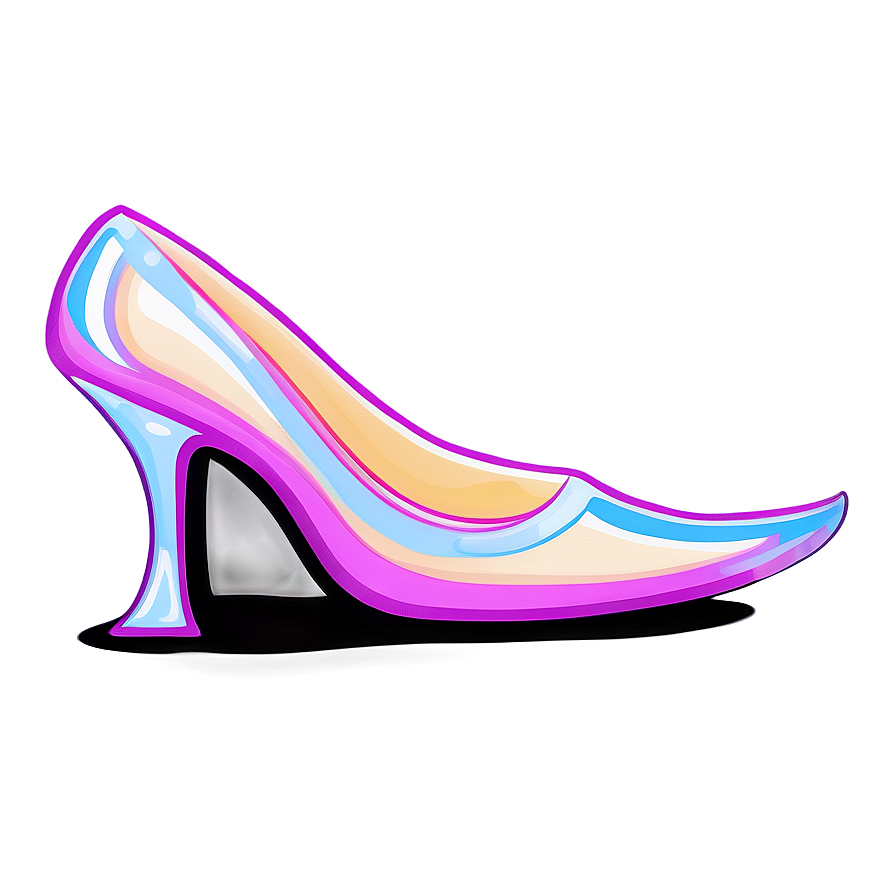 Delicate Glass Slipper Drawing Png 06132024