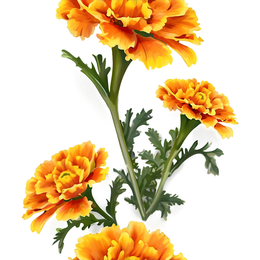 Delicate Marigolds Close-up Png 88