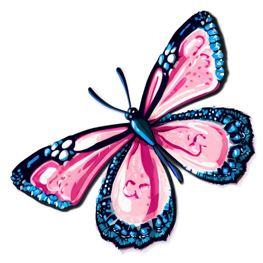 Delicate Pink Butterfly Picture Png Dye