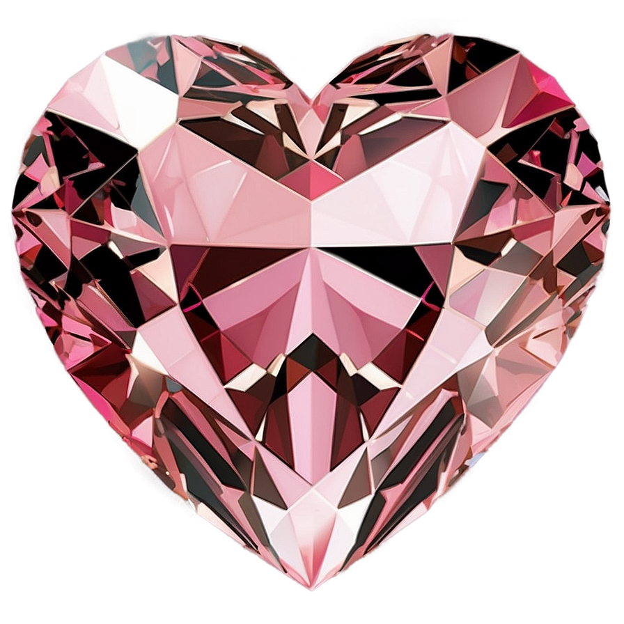 Delicate Pink Heart Diamond Png Vuf29